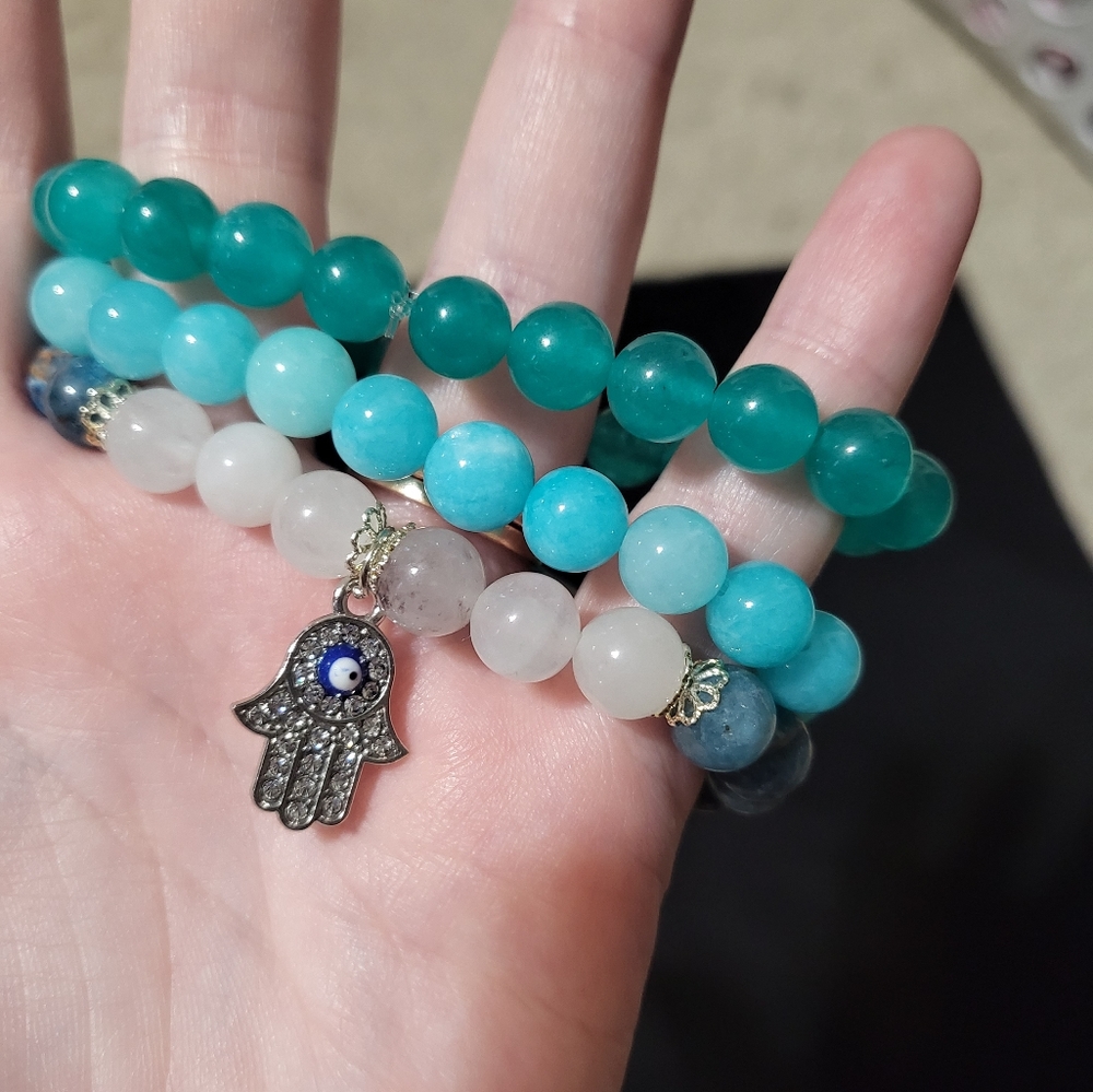 Gemstone beaded bracelets